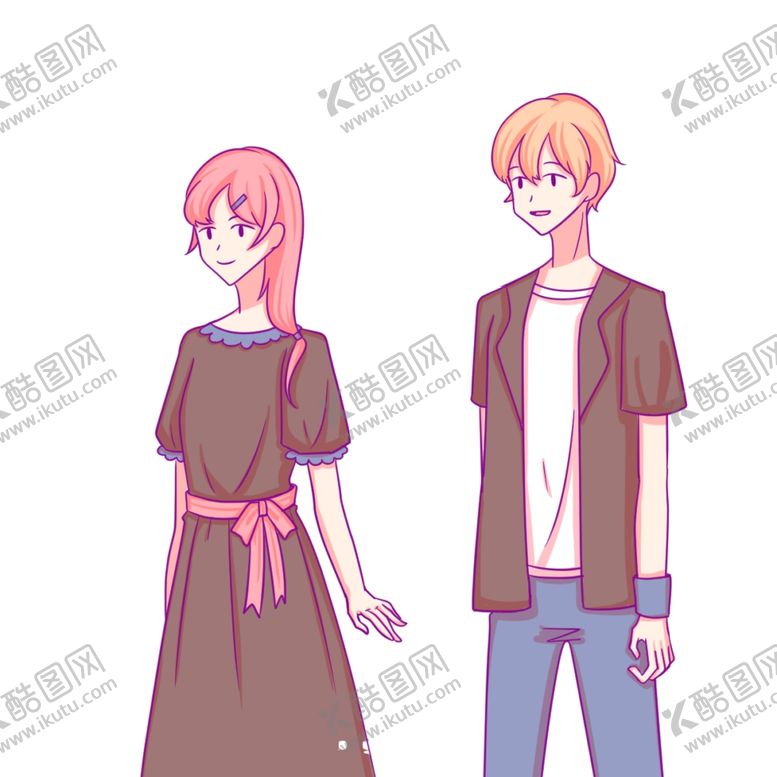 编号：30779007130209307885【酷图网】源文件下载-动漫人物男女插画