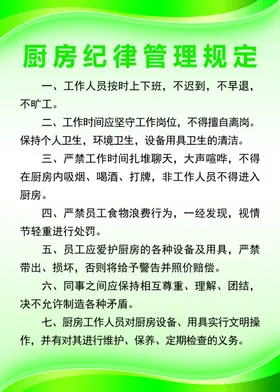 厨房纪律管理规定