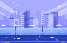 大雪城市建筑