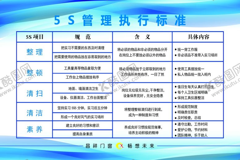 编号：72915205110107258254【酷图网】源文件下载-5S管理执行标准