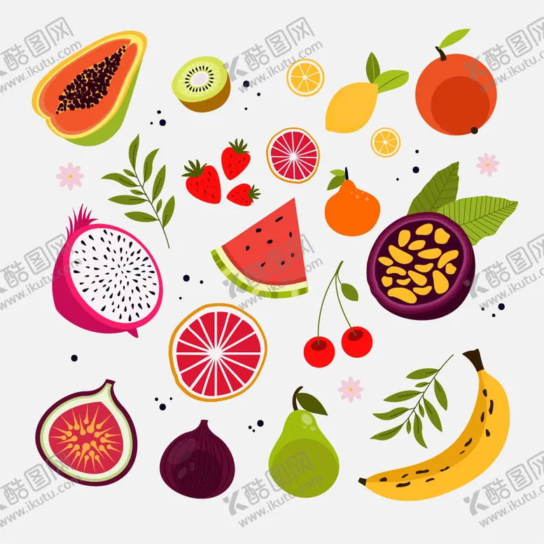 编号：49210310241447376983【酷图网】源文件下载-各种手绘水果