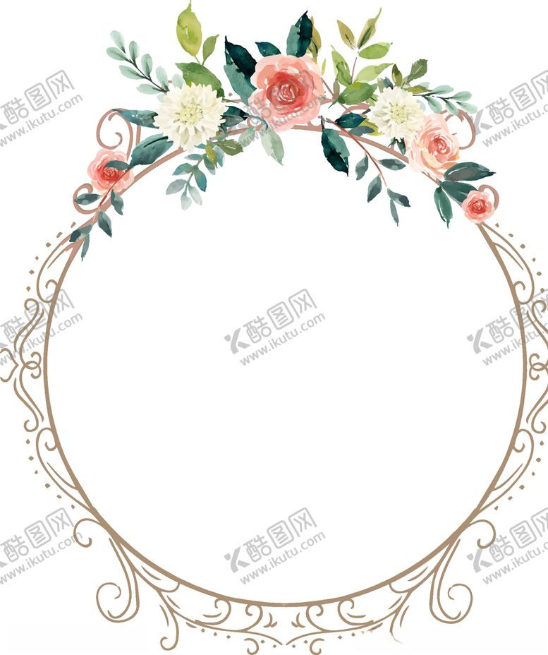 编号：95717409162102096010【酷图网】源文件下载-创意花环边框图案设计