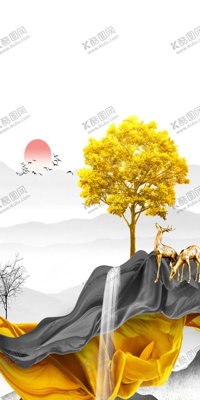 编号：26332001190215273952【酷图网】源文件下载-山水画 