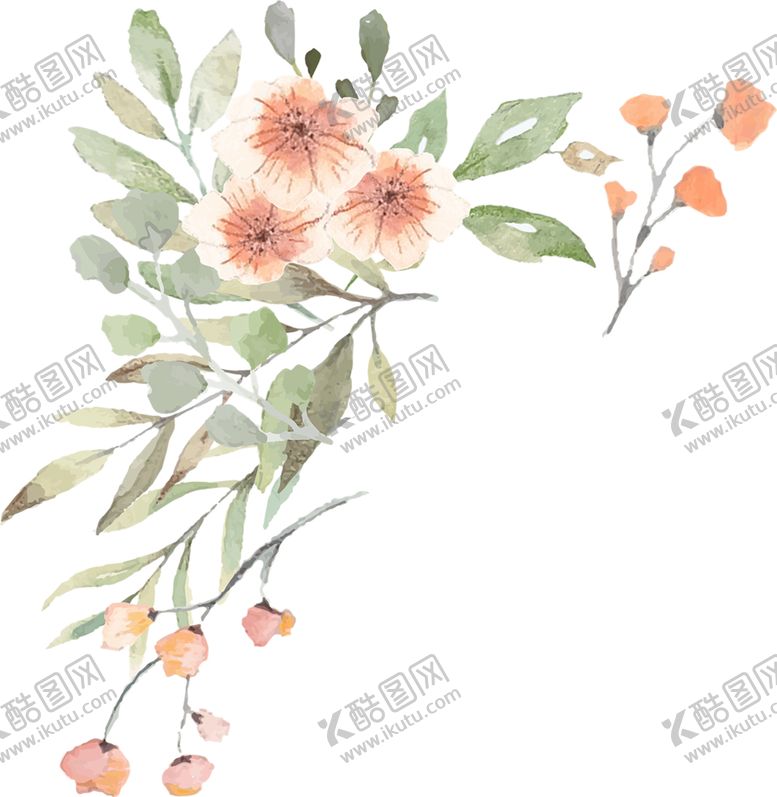 编号：66831109221006251787【酷图网】源文件下载-水彩花朵
