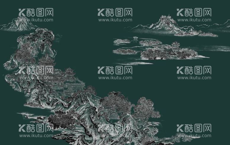 编号：19129712042055312568【酷图网】源文件下载-新中式古典山水画