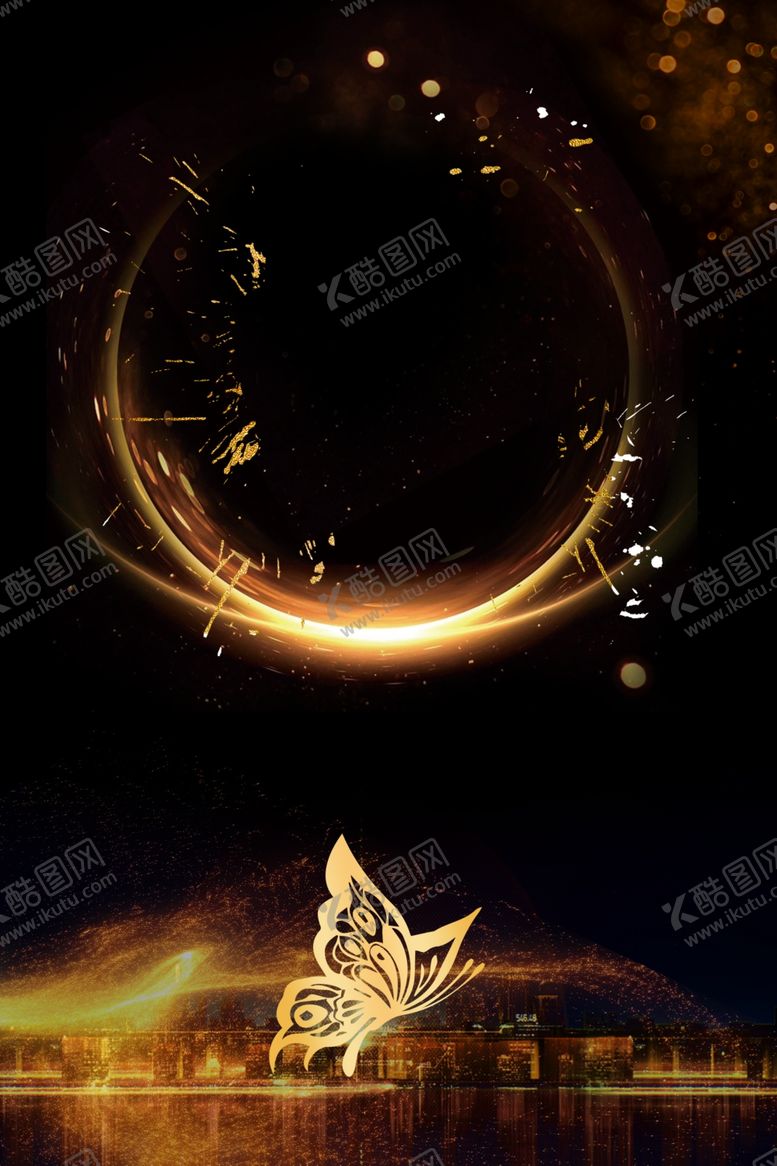 编号：15232105160520331050【酷图网】源文件下载-黑金海报背景
