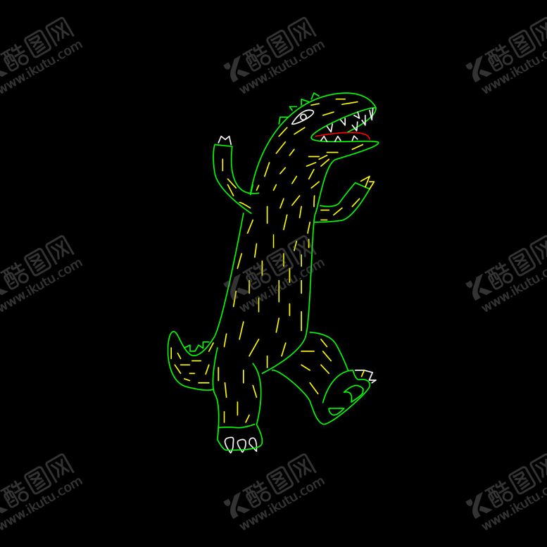 编号：98228902121129099628【酷图网】源文件下载-恐龙霓虹灯