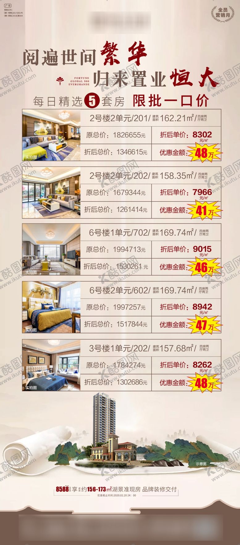 编号：36452610300703326466【酷图网】源文件下载-恒大地产广告微信特价房