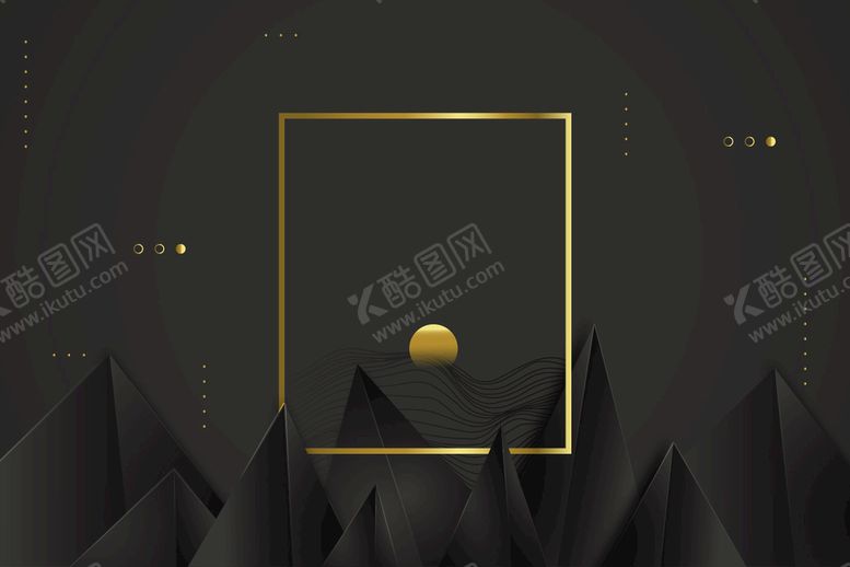 编号：39152409170933066817【酷图网】源文件下载-金色花纹黑色背景
