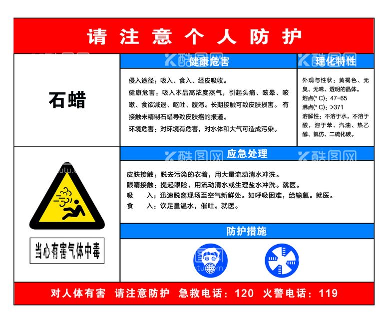 编号：62437809151604595732【酷图网】源文件下载-职业病危害告知卡注意防护必须带口罩