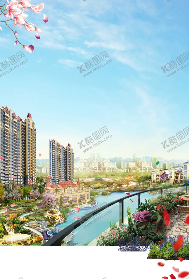 编号：62460101140320038655【酷图网】源文件下载-房地产 湖景 园林 效果图