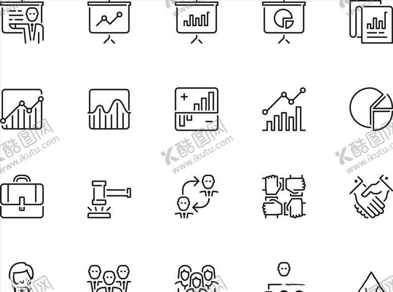 编号：47125411010926183438【酷图网】源文件下载-线性办公图标