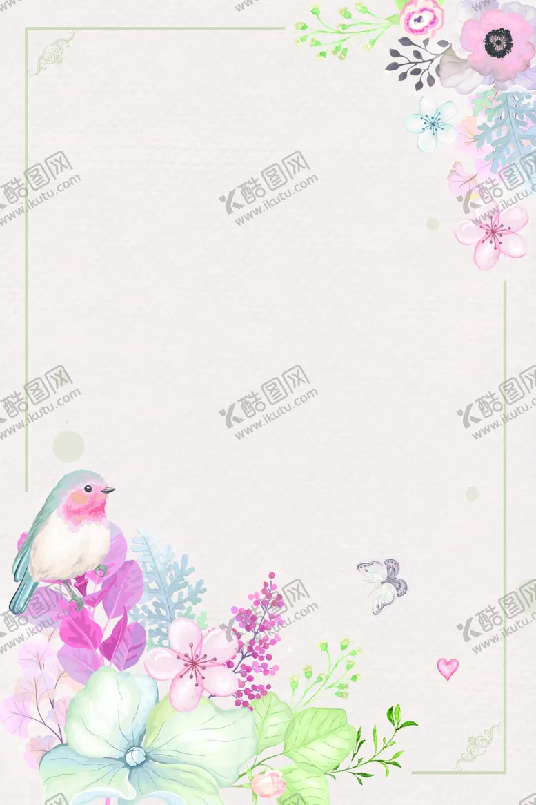编号：60278304292158166725【酷图网】源文件下载-水粉插花海报