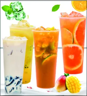 奶茶手打柠檬果汁烧仙草