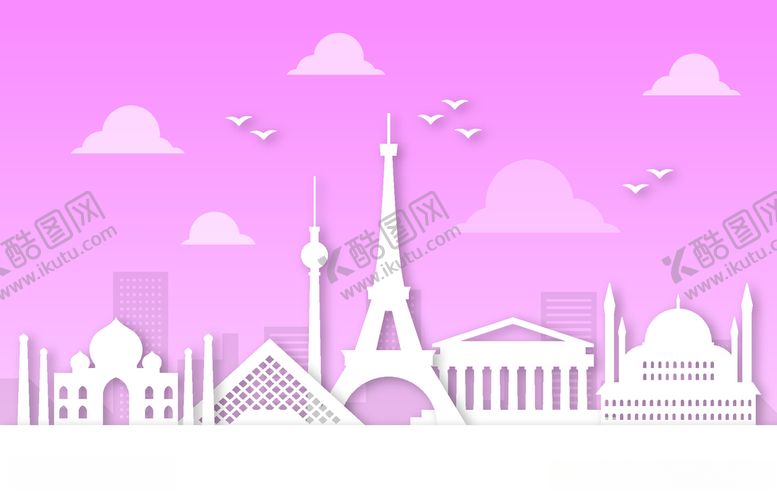 编号：32675110150630214598【酷图网】源文件下载-卡通城市天际线