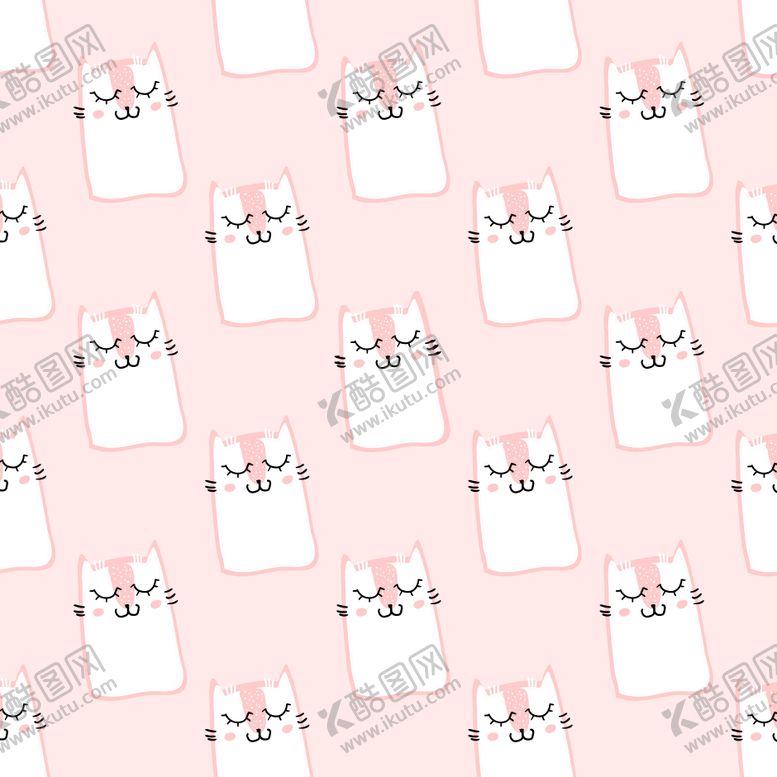 编号：52793209091338375481【酷图网】源文件下载-兔子图案粉色背景无缝图