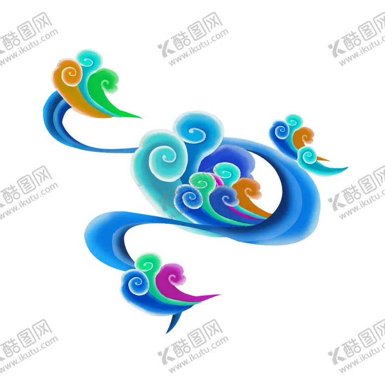 编号：43524805072312581810【酷图网】源文件下载-彩色祥云元素