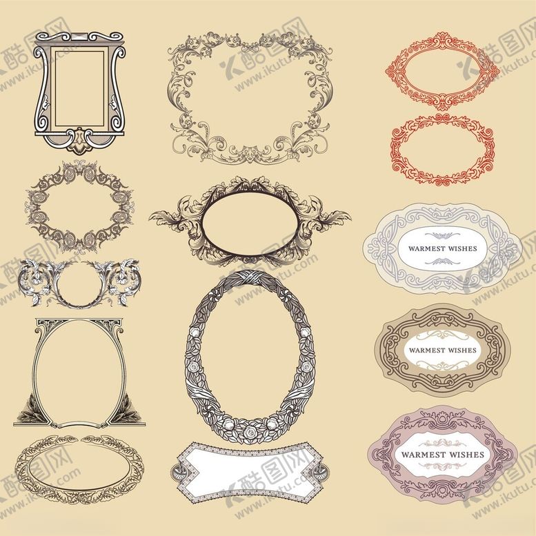 编号：62702704030258301348【酷图网】源文件下载-复古精美装饰边框集合