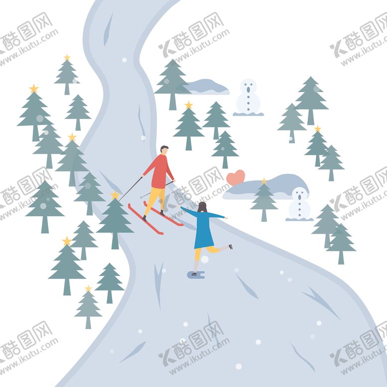 编号：10341210271012078984【酷图网】源文件下载-卡通情侣插画