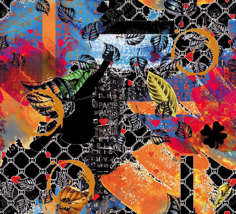 编号：85316210310543333187【酷图网】源文件下载-链条豹纹设计大牌图案