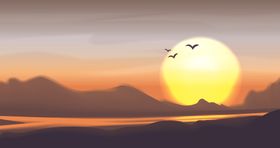 晚霞光线火烧云光晕