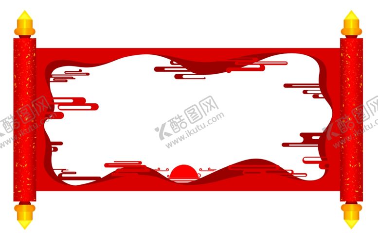 编号：46696202061638542975【酷图网】源文件下载-卷轴边框