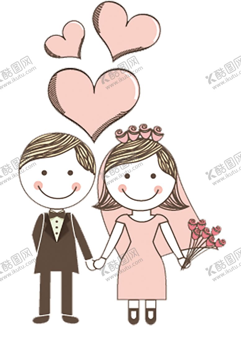 编号：85774509141735593126【酷图网】源文件下载-卡通新郎新娘