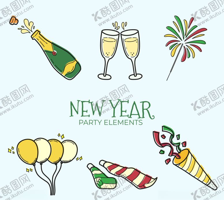 编号：79096210150900345057【酷图网】源文件下载-彩绘新年元素