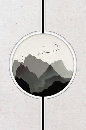 中国风装饰画意境山水意境山水