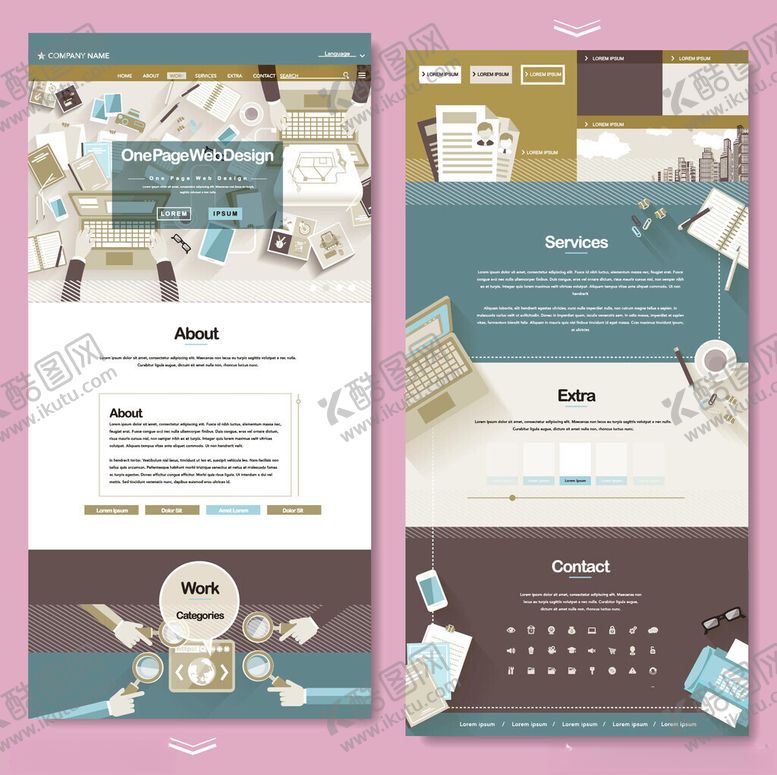 编号：92119904011614228044【酷图网】源文件下载-清新风格网页设计界面展示