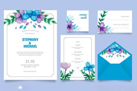 花卉主题婚礼请柬套装