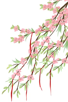 古风素材图片背景花卉山水画背景