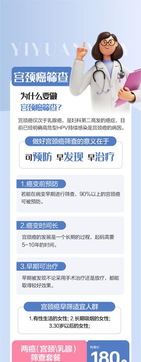 宫颈筛查HPV检查妇科长图海报