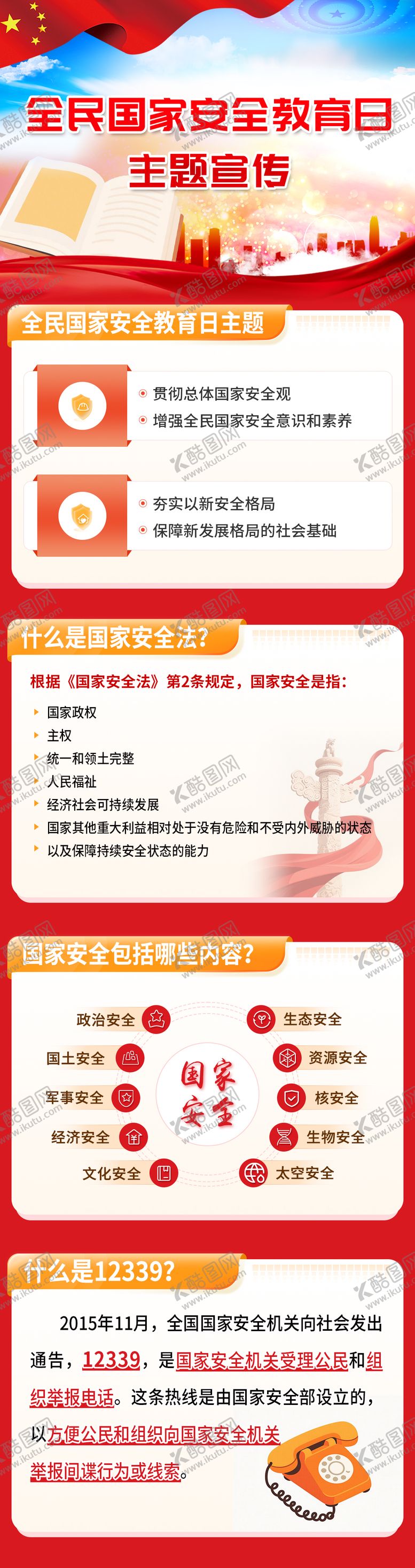 编号：93887912300921485085【酷图网】源文件下载-全民国家安全教育日长图