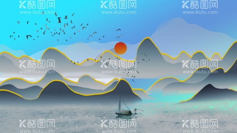 编号：43848412231753377176【酷图网】源文件下载-水墨画山水画