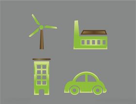 矢量房屋风车