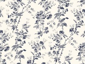 大牌蓝白花卉图案