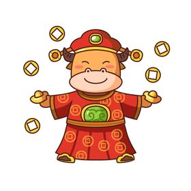 卡通牛形象年漫画年红包年吉祥物