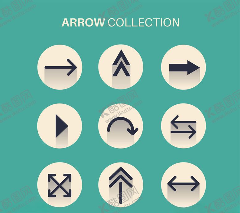 编号：31563909250309144990【酷图网】源文件下载-质感箭头图标矢量素材