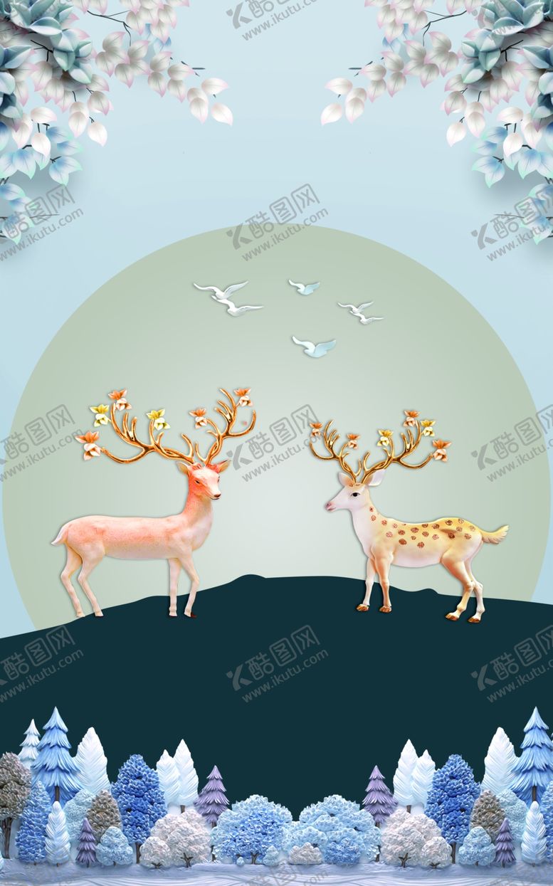 编号：81431505122101235235【酷图网】源文件下载-麋鹿
