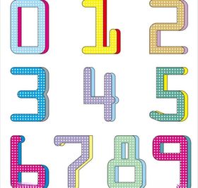 矢量可爱卡通创意数字艺术字