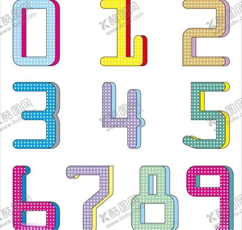 编号：10421305111203098712【酷图网】源文件下载-矢量可爱卡通创意数字艺术字
