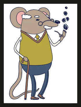 手绘卡通老鼠
