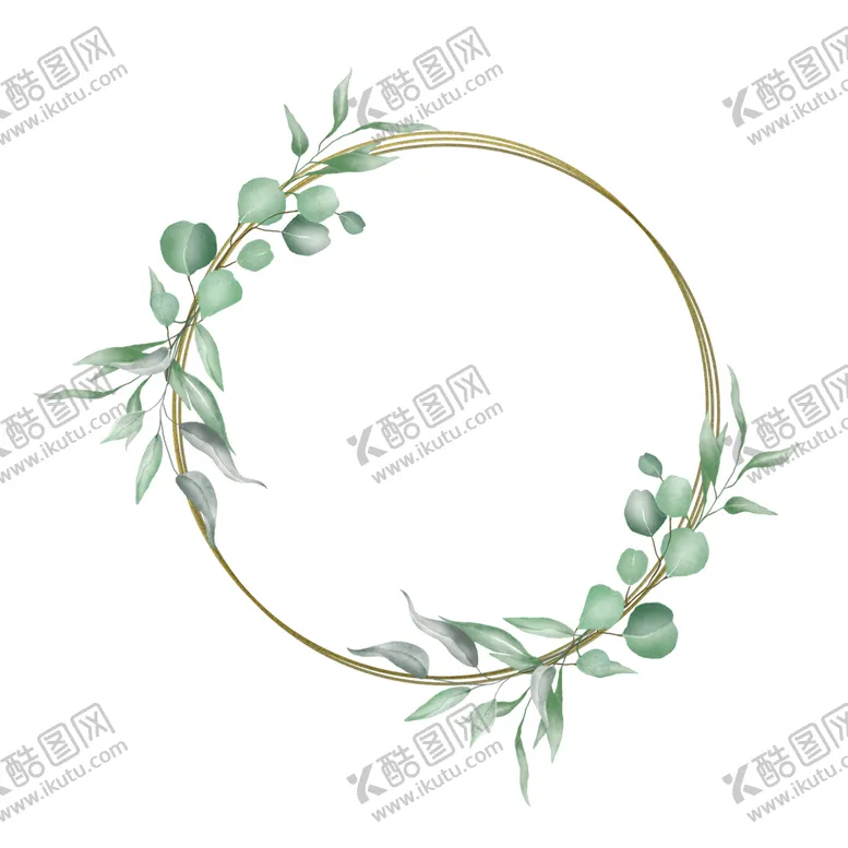 编号：62334412111654375532【酷图网】源文件下载-水彩花环