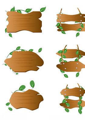 黄色的木板装饰插画