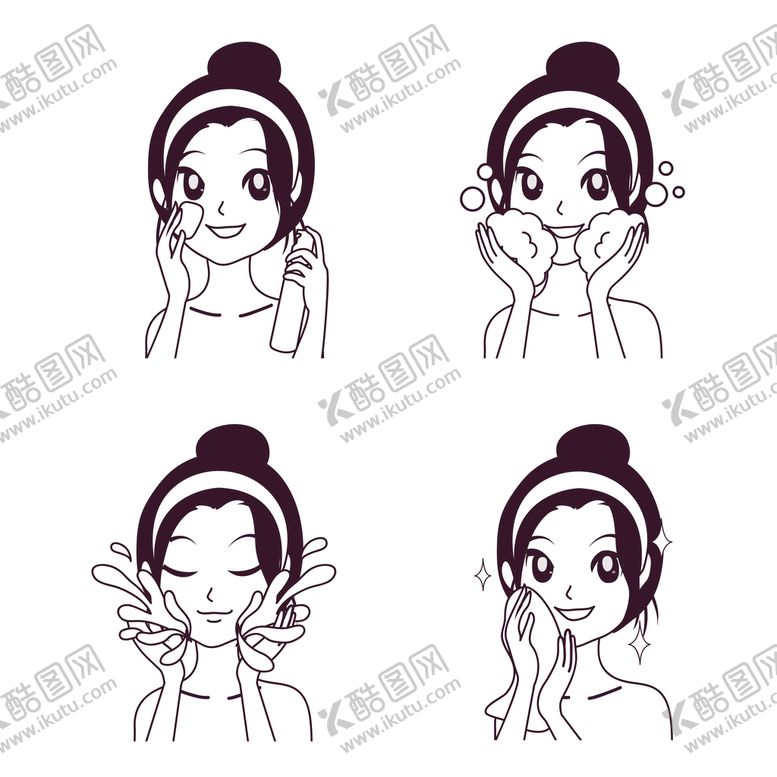 编号：53178010090325567495【酷图网】源文件下载-护肤流程