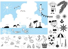 海洋主题插画元素集合