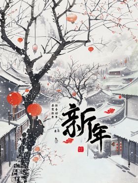 可爱马年迎新年海报