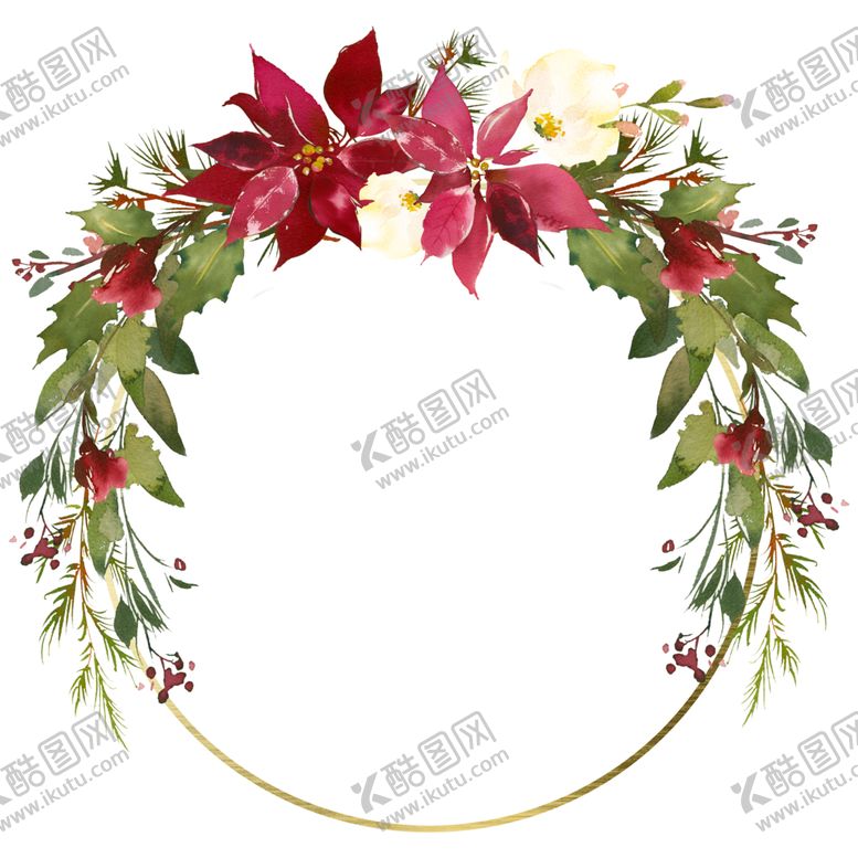 编号：43303909180453234510【酷图网】源文件下载-复古装饰花环花圈