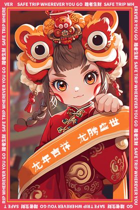 红色新年地垫图案